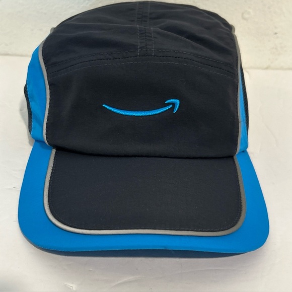 Blue & Silver AMAZON hat W/ Mesh Sides-Adjustable Strap Hat! Unworn! - Picture 1 of 12